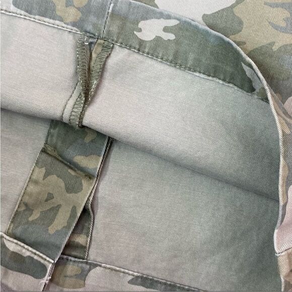 G.H.Bass Camouflage Twill Pencil Skirt Green Size 0 Mini Cotton Chino - Picture 4 of 7